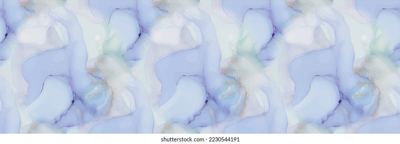 Marble Alcohol Ink. Gold Ink Paint. Golden Marble. Green Gradient Background. Blue Fluid Seamless Repeat. Copper Water Color. Foil Marble Watercolor. Vector Ink Background. Vector Seamless Template.