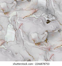 Marble Alcohol Ink. Gold Water Color Marble. Modern Seamless Template. Blue Abstract Watercolor. Fluid Seamless Pattern. Water Color Background. Blue Amethyst Ink Tile. Gold Wall Marble Background.