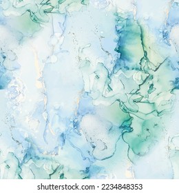 Marble Alcohol Ink. Green Art Paint. Water Color Canvas. Copper Ink Vector. Luxury Seamless Painting. Pink Luxury Background. Fluid Seamless Repeat. Blue Oriental Background. Gold Marble Watercolor.