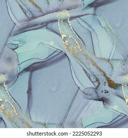 Marble Alcohol Ink. Light Seamless Glitter. Gold Floor Marble Watercolor. Modern Abstract Painting. Blue Water Color Repeat. Gold Oriental Background. Alcohol Ink Watercolor. Blue Lavender Ink Tile.