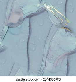 Marble Alcohol Ink. Luxury Seamless Template. Gold Water Color Marble. Alcohol Ink Watercolor. Blue Floor Marble Background. Blue Oriental Watercolor. Gold Purple Ink Tile. Wall Elegant Glitter.