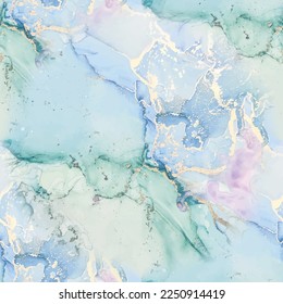 Marble Alcohol Ink. Vector Elegant Pattern. Ink Vector Canvas. Blue Art Paint. Shiny Water Color. Gold Marble Background. Pink Luxury Watercolor. Modern Abstract Painting. Green Oriental Watercolor.