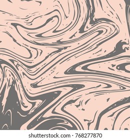 Marble Background. Hand Painted Modern Suminagashi Ink Print. Beige Brown, Grey Liquid Acrylic Pattern. Liquid Japanese Ink Marble Background. Rich VIP Noble Design. Faded Decoration.