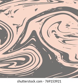 Marble Background. Hand Painted Modern Suminagashi Ink Print. Beige Brown, Grey Liquid Acrylic Design. Liquid Japanese Suminagashi Marble Background. Glamour VIP Noble Design. Elegant Decoration.