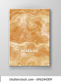 Marble background. Marbling paint poster. Stone texture. Set for cover, flyers, leaflets, promotional offers, banners, brochures, booklets. Vector illustration.