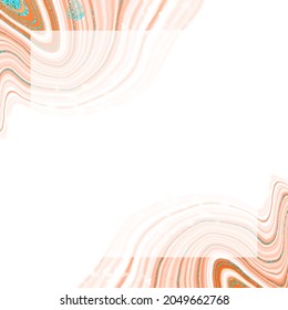 Marble background. A square frame with beautiful flowing fluid elements. Vector illustration with place for text.