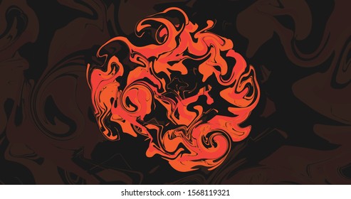 Marble background.Ink marble texture.orange and red colors. 
