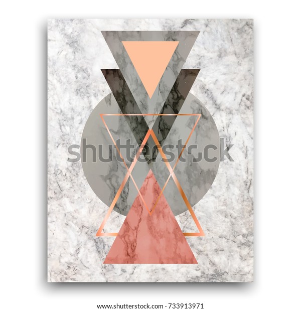 Marble Background Triangles Geometric Print Your Stock Vector Royalty Free 733913971 5946