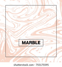 Marble Background. Vector Pink Beige and White Stone Texture. Noble Rich VIP Square Product Cover Design with Tender Faded Pastel Colors. Cool Marble Background, Elegant Marbling Texture, Liquid Paint