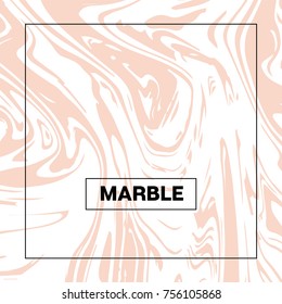 Marble Background. Vector Pink Beige and White Stone Texture. Noble Rich VIP Square Product Cover Design with Tender Faded Pastel Colors. Cool Marble Background, Elegant Marbling Texture, Liquid Paint