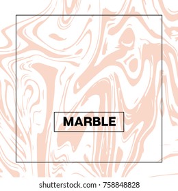 Marble Background. Vector Pink Beige and White Stone Texture. Noble Rich VIP Square Product Cover Design with Tender Faded Pastel Colors. Cool Marble Background, Elegant Marbling Texture, Liquid Paint