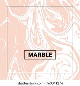 Marble Background. Vector Pink Beige and White Stone Texture. Noble Rich VIP Square Product Cover Design with Tender Faded Pastel Colors. Cool Marble Background, Elegant Marbling Texture, Liquid Paint