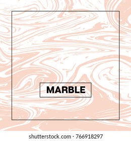 Marble Background. Vector Pink Beige and White Stone Texture. Noble Rich VIP Square Product Cover Design with Tender Faded Pastel Colors. Cool Marble Background, Elegant Marbling Texture, Liquid Paint