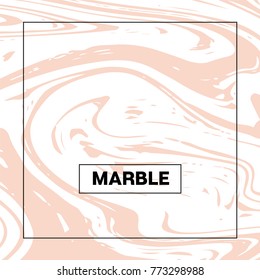 Marble Background. Vector Pink Beige and White Stone Texture. Noble Rich VIP Square Product Cover Design with Tender Faded Pastel Colors. Cool Marble Background, Elegant Marbling Texture, Liquid Paint