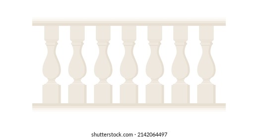 Marble balustrade with balusters for fencing and protection from falling. Palace of castle fence. Balcony handrail with stone pillars. Concept of decorative railing and architecture element. svg