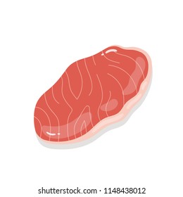 Marble beef steak isolated vector illustration.