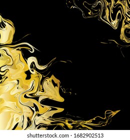 Marble black golden texture. Abstract background