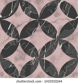 Marble Black and Pink Luxury Geometric Seamless Pattern