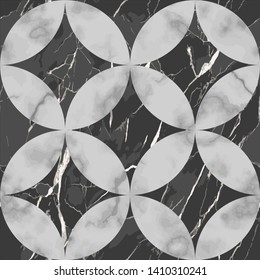 Marble Black and White Luxury Geometric Seamless Pattern
