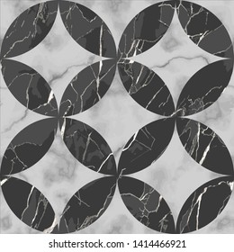 Marble Black and White Luxury Geometric Seamless Pattern