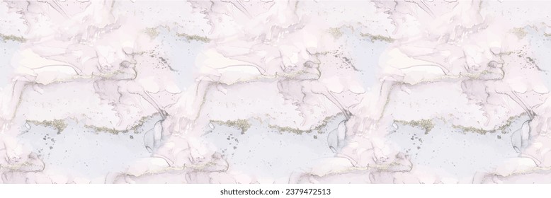 Marble Blue Art. Luxury Seamless Painting Pink Alcohol Ink Paint. Fluid Vector Texture. Lilac Water Color Canvas. Gold Gradient Background. Purple Marble Ink Watercolor. Violet Vector Ink Background.