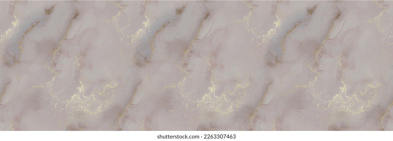 Marble Blue Ink. Gold Seamless Background. Fluid Vector Pattern. Lilac Alcohol Ink Background. Pink Water Color Paint. Purple Marble Art Watercolor. Violet Vector Ink Canvas. Luxury Seamless Painting