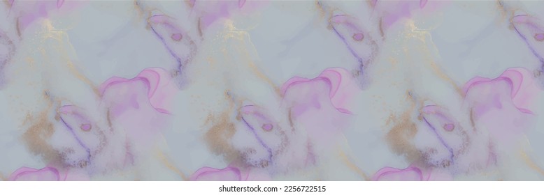Marble Blue Ink. Light Elegant Glitter. Purple Alcohol Ink Repeat. Luxury Abstract Painting Lilac Water Color Background. Violet Marble Art Watercolor. Gold Gradient Background. Pink Vector Ink Paint.