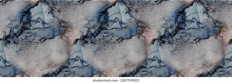 Marble Blue Ink. Lilac Water Color Repeat. Light Blue Glitter. Purple Vector Ink Watercolor. Gold Alcohol Ink Paint. Violet Marble Art Background. Vector Seamless Painting Pink Gradient Watercolor.