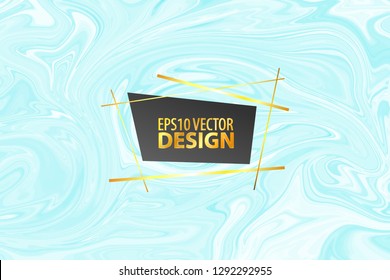 Marble blue texture tile pattern. Watercolor background vector illustration. Grunge aquamarine liquid stains. Vintage floor stone texture. Marbling counter design for kitchen and bathroom