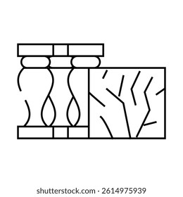 marble building material line icon vector. marble building material sign. isolated contour symbol black illustration
