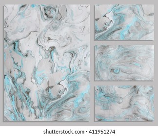 Marble business cards. Collection of business cards. Vector illustration.