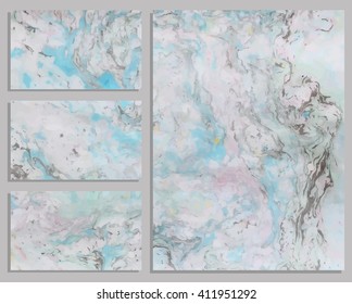 Marble business cards. Collection of business cards. Vector illustration.