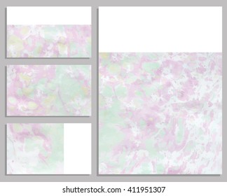 Marble business cards. Collection of business cards. Vector illustration.