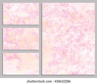 Marble business cards. Collection of business cards. Vector illustration.