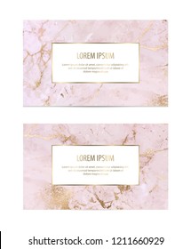 Marble business cards with gold veins texture. svg