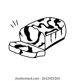 A marble cake loaf with a swirl of chocolate and vanilla