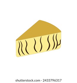Marble Cake slice vector illustration on white background