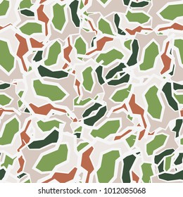 Marble camouflage. Accidentally located angular colored spots. For wall-papers and design. For the townspeople, dandys, tourists, hunters and fishermen.