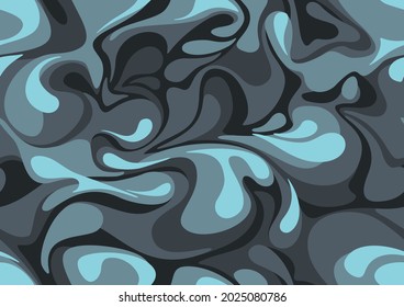 Marble camouflage texture seamless pattern. Abstract modern endless curve ornament for fabric and fashion textile print. Vector background.