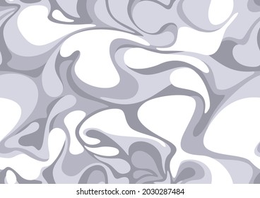 Marble camouflage texture seamless pattern. Abstract modern endless curve ornament for fabric and fashion textile print. Vector background.