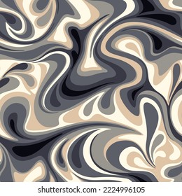 Marble camouflage texture seamless pattern. Abstract modern endless curve ornament for fabric and fashion textile print. Vector background.