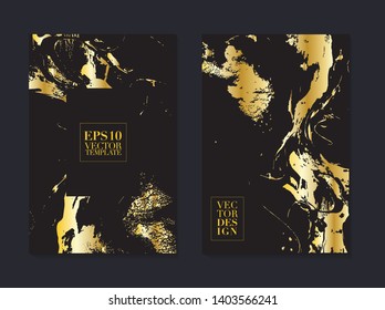 Marble card wedding invitation card template design, black gold tender luxury decoration isolated on white  background, vintage style invitation 2019