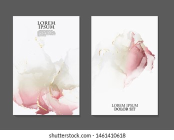 Marble card wedding invitation card template design, pink tender decoration isolated on white  background, vintage style decoration 2019