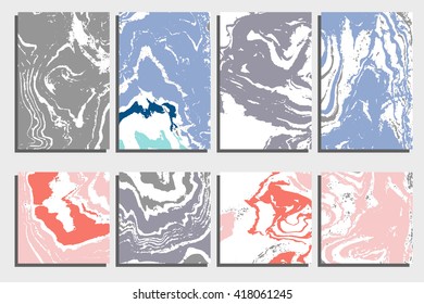 Marble cards. Hand painted texture. Invitation, postcard, poster, business card template