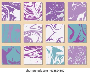 Marble cards. Hand painted texture. 