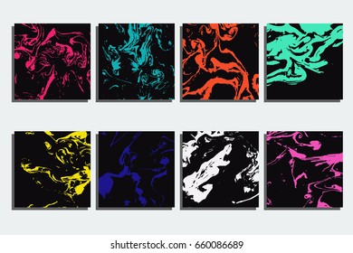 Marble cards. Hand painted texture. Invitation, postcard, poster, business card template