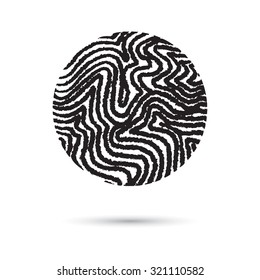 Marble circle, hand drawn with pen and chalk, wave pattern. Rounded shapes isolated on white, grunge. Vector of ink lines, scribbles of pencil and crayons , hatching, scratch on textured paper.