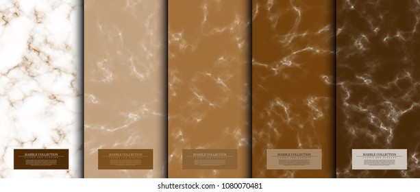 Marble collection abstract pattern texture coffee background card template vector design