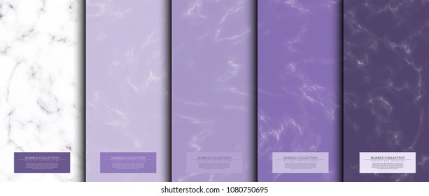 Marble collection abstract pattern texture taro purple background card template vector design