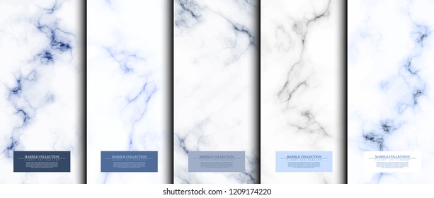 Marble Collection Abstract Pattern Texture Navy Blue Sky Background Template Vector Design